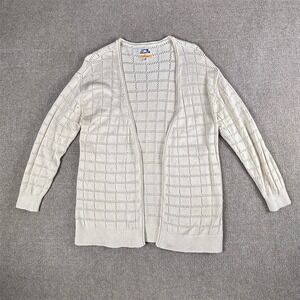 Future Collective Cardigan Sweater Womens XS Ivory Open Front Textured